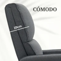 HOMCOM Sillón Relax Reclinable Eléctrico Levanta Personas de Tela Lino Control Remoto Asiento con Muelles Reposapiés Gris(m-6)