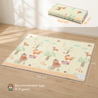 AIYAPLAY Foldable Reversible Baby Play Mat 180 x 150 cm, Waterproof, Non-Slip for Crawling and Learning, Animals & Forest Theme(m-3)