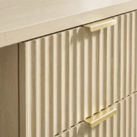 HOMCOM Secretária de Computador Arrumação Reversível 3 Gavetas Frentes Onduladas Tampo Espesso e Espaçoso 120x50x76 cm Carvalho(m-8)