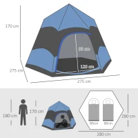 Outsunny 3 Man Instant Pop Up Tent with Rainfly, Portable Camping Shelter with Sewn-in Groundsheet, Carry Bag, Blue(m-3)