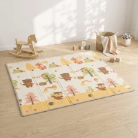 AIYAPLAY Foldable Reversible Baby Play Mat 200 x 180 cm, Waterproof, Non-Slip for Crawling and Learning, Tree & Forest Theme(m-8)