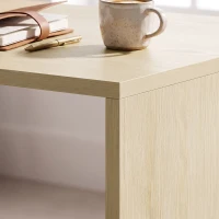 HOMCOM Escritorio para Ordenador, Almacenamiento Reversible, 3 Cajones Frentes Ondulados, Tablero Grueso y Espacioso, 120x50x76cm, Roble(m-7)