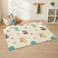 AIYAPLAY Foldable Reversible Baby Play Mat 180 x 150 cm, Waterproof, Non-Slip for Crawling and Learning, Animals & Forest Theme(m-8)