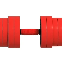 SPORTNOW 20kg 6-In-One Adjustable Weight Dumbbells Set, Barbell, Kettlebell, Push Up Stand - Red(m-12)