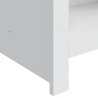HOMCOM Mesa de centro rectangular, mesa de salón moderna con 4 compartimentos abiertos, 110 x 55 x 45,5 cm, roble y blanco(m-8)