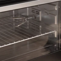 HOMCOM Mini-Four Électrique avec Broche Rotative 32L 1500W, Four à Convection Multifonction, Chaleur Tournante, Minuterie, Noir(m-14)