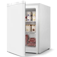 HOMCOM Mini-congelator 59 l, congelator de masă, balama ușă reversibilă, rafturi detașabile, temp. reglabilă, Alb(m-8)