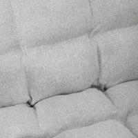 HOMCOM Sillón Mecedor con Reposapiés Ajustable, con Patas de Madera de Abedul, 67x93x105cm, Gris Claro(m-6)