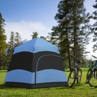 Outsunny 3 Man Instant Pop Up Tent with Rainfly, Portable Camping Shelter with Sewn-in Groundsheet, Carry Bag, Blue(m-10)