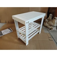 HOMCOM Banc pentru pantofi din bambus cu șezut și 2 rafturi pentru 4 perechi pentru hol/sufragerie/dormitor 50x28x45 cm Alb(m-5)