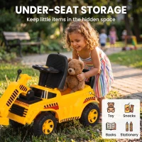 AIYAPLAY Ride On Tractor, Kids Bulldozer Pull Cart with Horn, Storage, Front Roller, Ride-On Car for Ages 1-4 Years, Yellow(m-6)