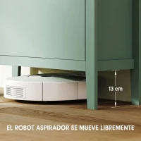 HOMCOM Zapatero Estrecho con 3 Compartimentos y Tiradores de Cuero PU para Pasillos y Recibidores 80x24x131 cm Verde Claro(m-6)