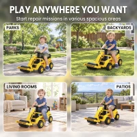 AIYAPLAY Ride On Tractor, Kids Bulldozer Pull Cart with Horn, Storage, Front Roller, Ride-On Car for Ages 1-4 Years, Yellow(m-7)
