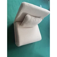 HOMCOM Sillón perezoso 3 en 1 Butaca 1 plaza en tejido bouclé, respaldo reclinable en 5 posiciones y cojín, Beige(m-4)