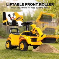 AIYAPLAY Ride On Tractor, Kids Bulldozer Pull Cart with Horn, Storage, Front Roller, Ride-On Car for Ages 1-4 Years, Yellow(m-5)