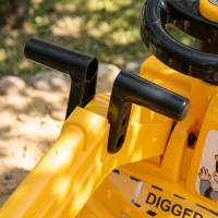 AIYAPLAY Ride On Tractor Digger, Toddler Excavator Toy Car with Adjustable Bucket, Horn, Under Seat Storage for Ages 1-3 Y Yellow(m-8)