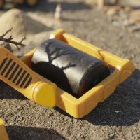 AIYAPLAY Compactor Rutier de Călărit pentru Copii 1-4 Ani, cu Rolă Reglabilă, Claxon și Spațiu sub Scaun, Galben(m-9)