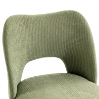 HOMCOM Dining Chairs Set Upholstered Kitchen Chenille Tool Free Assembly Rubberwood Legs, Green(m-10)