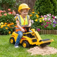 AIYAPLAY Ride On Tractor, Kids Bulldozer Pull Cart with Horn, Storage, Front Roller, Ride-On Car for Ages 1-4 Years, Yellow(m-14)