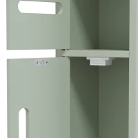 Kleankin Móvel Coluna de Casa de Banho Armário Alto com Prateleiras e Portas 15x17x120 cm Verde Claro(m-6)