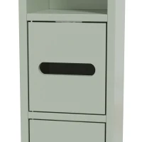 Kleankin Móvel Coluna de Casa de Banho Armário Alto com Prateleiras e Portas 15x17x120 cm Verde Claro(m-8)