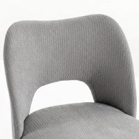 HOMCOM Dining Chairs Set Upholstered Kitchen Chenille Tool Free Assembly Rubberwood Legs, Grey(m-10)