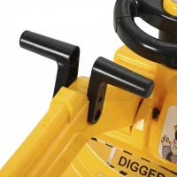 AIYAPLAY Ride On Tractor Digger, Toddler Excavator Toy Car with Adjustable Bucket, Horn, Under Seat Storage for Ages 1-3 Y Yellow(m-11)
