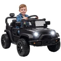 AIYAPLAY Voiture Électrique Enfants 12V, Buggy Électrique Enfants, 2-4 km/h, 2 Moteurs, Télécommande, Batterie Lithium, Noir(m-18)