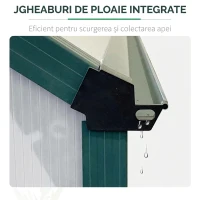 Outsunny Seră de Grădină din Policarbonat, Metal și Aluminiu, Anti-UV și Antivânt, 190x253x199cm, Verde(m-13)