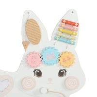 AIYAPLAY Easter Bunny Busy Board Panels, Montessori Wall-Mounted Toddler Learning Activity Centre for Living Room Kids Room White(m-10)