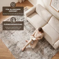 HOMCOM Dywan do salonu, poliester, nowoczesny artystyczny wzór, pralny, brązowy(m-4)