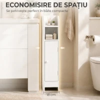 HOMCOM Dulap de Baie Îngust, Economisire de Spațiu, Alb(m-4)