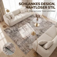 HOMCOM Vloerkleed van polyester met modern artistiek patroon, wasbaar, bruin(m-7)