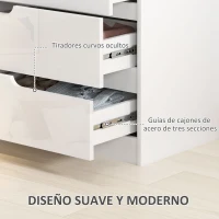 HOMCOM Cómoda con 4 Cajones Cómoda de Dormitorio Moderno con Anti-vuelco Cajonera para Salón Pasillo 60x40x85 cm Blanco(m-5)