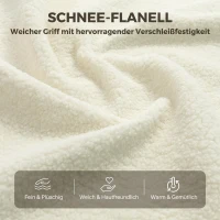 HOMCOM Schommelstoel met zijvakken, snow-flanel bekleding en rubberhouten poten, crèmewit(m-6)