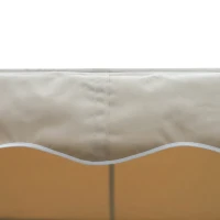 Outsunny Store Double Pente 3 x 3 m Manuel rétractable Inclinaison réglable Acier époxy Blanc Polyester imperméabilisé Anti-UV Beige(m-9)