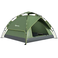 Outsunny Tente de camping tente pop up légère 2-3 pers. - 2 grandes portes - 210 x 210 x 140 cm fibre verre polyester(m-12)