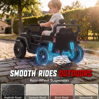AIYAPLAY Voiture Électrique Enfants 12V, Buggy Électrique Enfants, 2-4 km/h, 2 Moteurs, Télécommande, Batterie Lithium, Noir(m-8)
