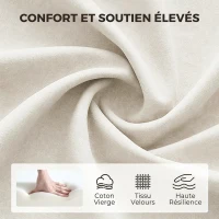 HOMCOM Chaise Bureau en Velours, Chaise Coiffeuse avec Dossier en Pétale, Hauteur Réglable, Fonction Bascule, Crème(m-6)