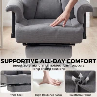 HOMCOM Big and Tall Office Chair, 250 kg Heavy Duty Executive Desk Chair with Adjustable Armrests and High Back, Dark Grey(m-5)
