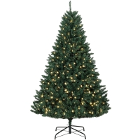 HOMCOM Kerstboom met 550 warmwitte leds, 1494 takpunten, brandvertragend, kunststof/metaal, 180 x 112 cm, groen