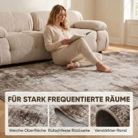 HOMCOM Vloerkleed van polyester met modern artistiek patroon, wasbaar, bruin(m-5)