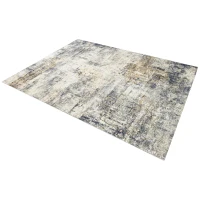 HOMCOM Vloerkleed van polyester met modern artistiek patroon, wasbaar, grijs(m-15)