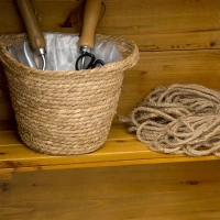 Outsunny Geräteschrank, Gartenschuppen, 2 Regale, 2 Türen, wetterfest, Naturholz, 79 x 49 x 190cm(m-8)