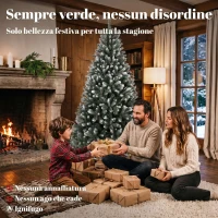 HOMCOM Albero di Natale Innevato 180 cm con 802 Rami, 59 Pigne, Effetto Realistico, Base Pieghevole in Metallo(m-4)