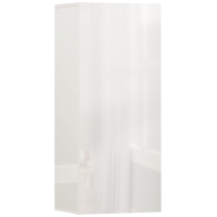HOMCOM Armario de Baño de Pared Moderno con Puerta Alto Brillo Estantes Ajustables de Vidrio Templado 30x23,4x71,2 cm Blanco