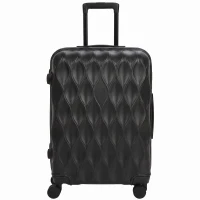 HOMCOM 2-Piece Luggage Set, ABS Hard Shell Carry On Suitcase Set with TSA Lock, Spinner Wheels, 12/20 inch, Black(m-15)