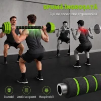 SPORTNOW Set Greutăți pentru Sală 6-în-1 Multifuncțional, Total 25 kg, Plastic și Nisip, 125x18x18 cm, Verde(m-6)