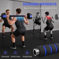 SPORTNOW Set Pesi da Palestra 6 in 1 in Plastica e Sabbia Utilizzabile come Kettlebell Manubri Bilanciere Supporto Blu(m-6)