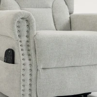 HOMCOM Riser Recliner Chair with Massage and Heat, Chenille Electric Power Lift Recliner Chair, Light Grey(m-10)